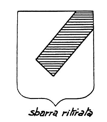 Bild des heraldischen Begriffs: Sbarra ritirata
